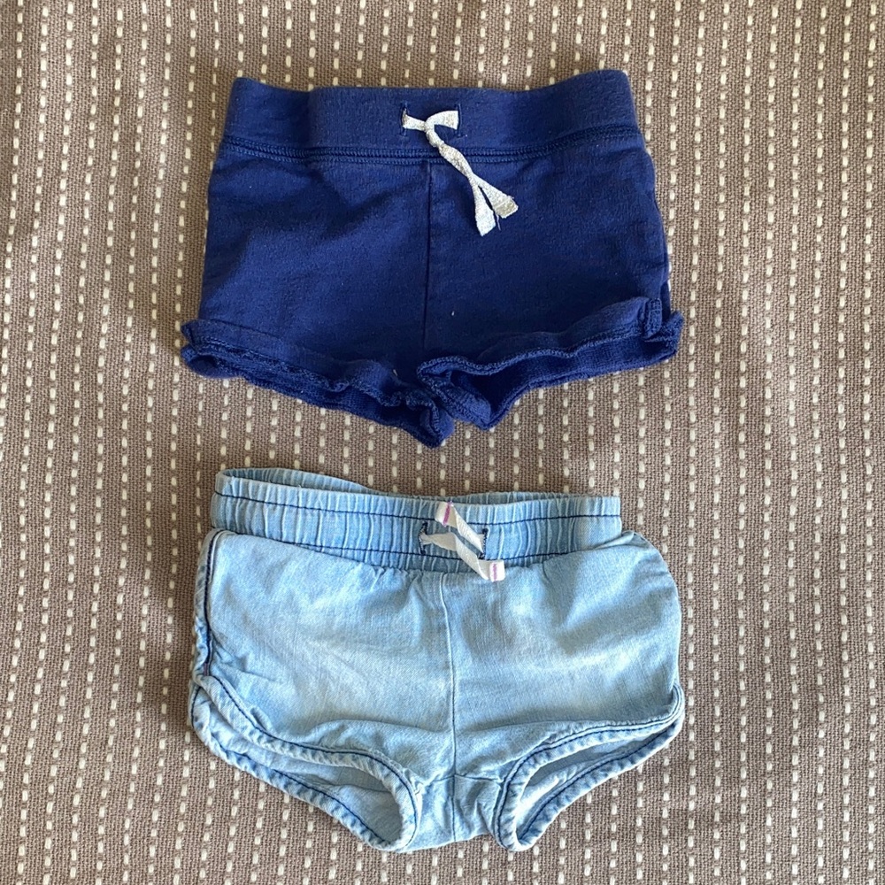 Pair of Toddler Shorts - Navy & Light Blue 12-18m